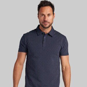 Bylt Drop-Cut Lux Dotted Polo, Navy Mist